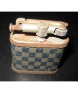 1930s ANTIQUE Art Deco black Checkered Lift Arm side Roller Lighter Made In USA - $24.99