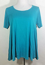 LuLaRoe Womens Top Small Simply Comfortable Blue Short Sleeve High Low Cut - £7.47 GBP