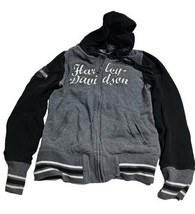 HARLEY DAVIDSON Full Zip Up Gray Black Sweatshirt Hoodie Jacket Women&#39;s S - £20.46 GBP