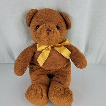 Chosun Dark Chocolate Brown Stuffed Plush Teddy Bear Beans 9&quot; 14&quot; Gold Bow - £52.06 GBP