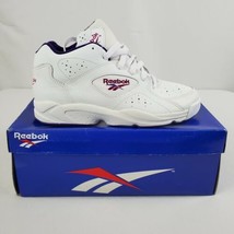 Vintage Reebok Hyperlite Mid Sneakers Youth Size 5 White Violet Leather NIB NOS - £22.73 GBP