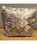 Vintage Croscill Cotswold Pillow Square Pink FCream Floral 18x18” - $541.90 MXN
