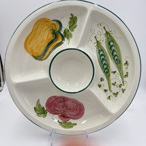 Large Bizzirri Italy Ceramic divided Serving Platter Hand Painted Potter... - $76.50