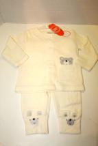 Infants Wonder Nation Cream Button Up 2 Piece Bear Outfit Gender Neutral 3-6 Mon - £11.89 GBP