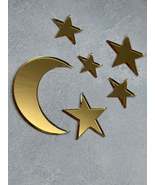 Moon and Star Acrylic Cake Topper Set - Gold, Silver, Rose Gold Options - $6.50