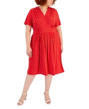 New Anne Klein Red White Polka Dots Career Flare Dress Size 2X Women $109 - £59.90 GBP
