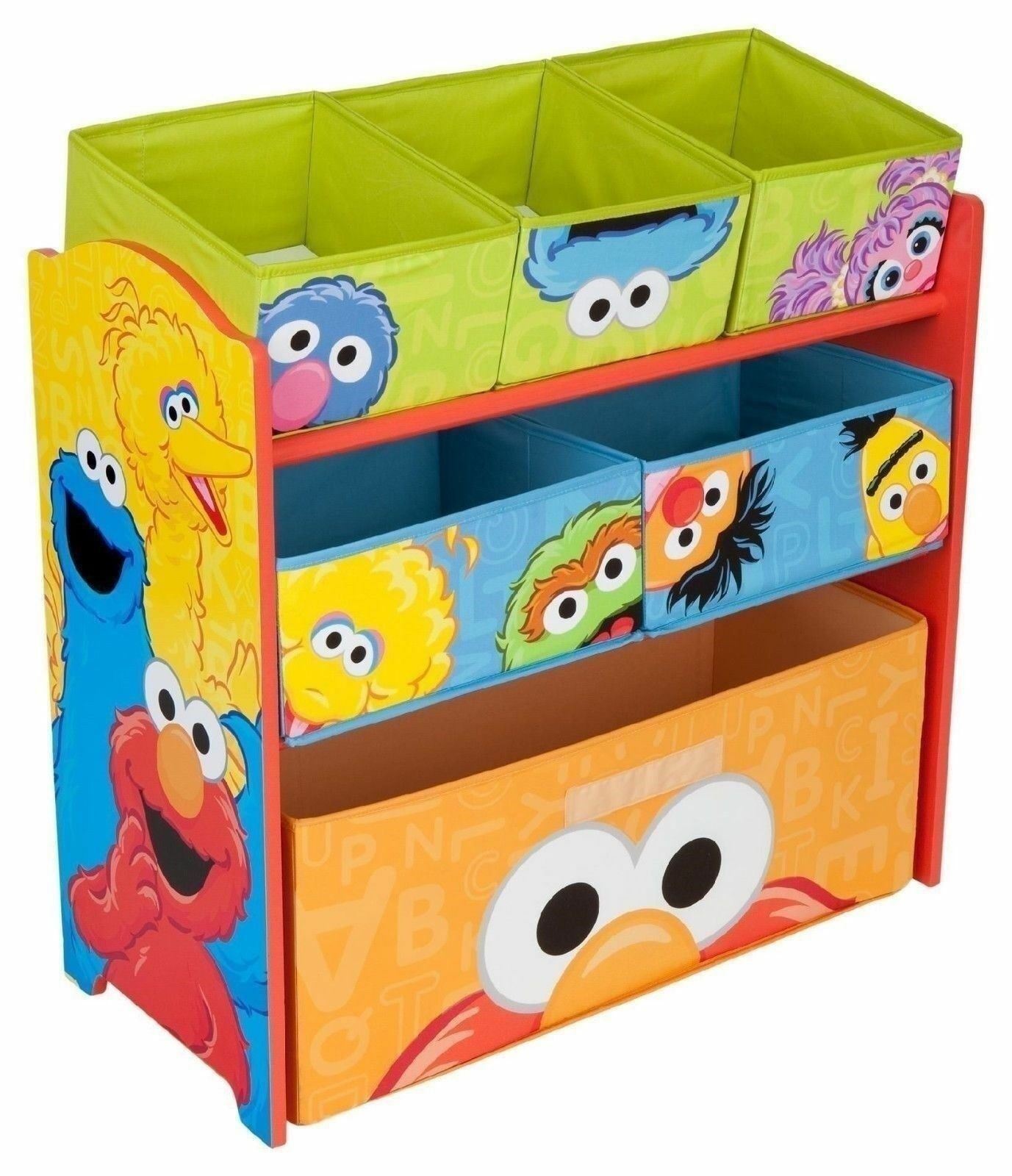 Primary image for Sesame Street Elmo Toy Organizer Storage Bins Kids Playroom Box Chest Bedroom