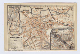 1914 Antique Map Of Hirschberg Jelenia Góra / Schlesien Silesia / Poland Germany - £27.68 GBP