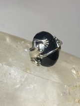 Frog ring size 9 cocktail faceted stone  sterling silver women - £61.50 GBP