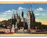 Pioneer Monument Salt Lake City Utah UT UNP Linen Postcard N18 - $2.95