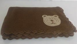 Koala Baby 2013 Brown Bear Crochet Sweater Knit Blanket With Scalloped Edge - $59.39