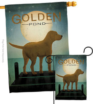 Golden Pond Flags Set Dog 28 X40 Double-Sided House Banner - £39.35 GBP