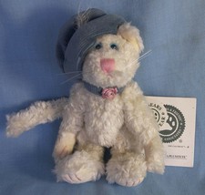 Boyds Bears Claudine de la Plumtete Plush Kitty Cat in Blue Hat 91710 Tag 6.5" - $14.50