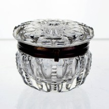 American Brilliant Prism &amp; Hobstar Cut Button or Jewel Box, Antique ABP 2 1/4&quot; - £39.82 GBP