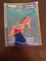 Shoe With Bow Patch Iron On Wrights Applique - $8.79