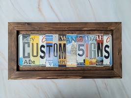 Custom License Plate Sign Hand Crafted License Plate Art in Painted Wood Frame image 3
