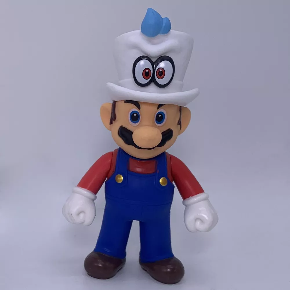 Super Mario Bros. Odyssey Mario with Cappy on the Head Action Figure Toy 5.5&quot;  - £12.85 GBP