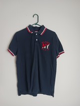 Vtg Tommy Hilfiger Men&#39;s Polo Hilfiger NY Denim L Navy Blue Embroidered ... - $345.05 MXN