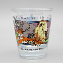 Sacramento Zoo Endangered Species Shot Glass Elephant Tiger Lion Gorilla... - $5.79