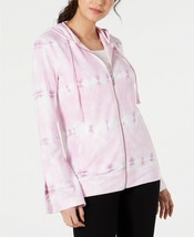 Ideology Tie-Dyed Bell Sleeve Full Zip Hoodie, Pink, M - £9.07 GBP