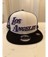 Los Angeles Lakers New Era City Edition 9FIFTY Snap Back Hat- White/Purple - £19.46 GBP