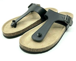 Woodstock Women Josie Comfort Footbed Adjustable Thong Sandal Shoe Black Size 8 - £23.80 GBP