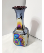 Imperial Carnival Amethyst Jonquil Glass Vase Floral Flowers 6.25&quot; - $61.39 CAD