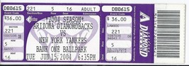 2004 New York Yankees @ Arizona Diamondbacks Full Unused ticket June 15th - £7.51 GBP
