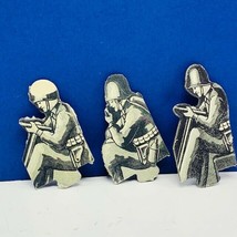 Bomber Raid vtg board game piece 1943 Fairchild toy soldier military lot of 3 us - £15.47 GBP