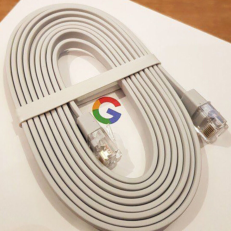 OEM Google WiFi Router RJ45 Ethernet Network Flat Cable Cord White 6ft - $8.90