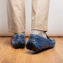 Parma Genuine Caiman Belly Slip On Loafers Blue Jeans image 12