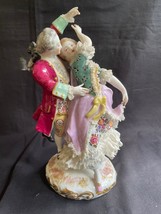 antique meissen figurine : dancing couple. Marked  Crossed Swords - $525.00