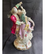 antique meissen figurine : dancing couple. Marked  Crossed Swords - £413.93 GBP