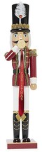Wooden Christmas Nutcracker,24&quot;,SOLDIER W/TRUMPET &amp;Banner Merry CHRISTMAS,582,NP - £47.46 GBP