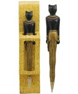 Egyptian Ubasti Temple of Bast Bastet Cat Ballpoint Pen Set of 2 Gods Of... - $17.99