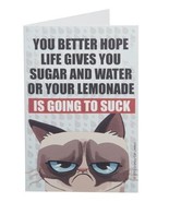 Grumpy Cat Note Cards-&quot;You Better Hope Life Gives Sugar and Water or You... - £5.32 GBP