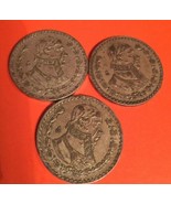 Lot 3 x Mexico Un Peso Silver Coins 1960 1961 1962 - £19.54 GBP