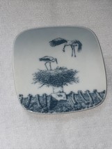 B&amp;G Copenhagen Porcelain Dish 3&quot; Square Stork Rare Denmark Storkereden 9706/708 - £12.69 GBP