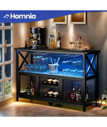INDUSTRIAL STYLE LIQUOR CABINENT BUFFET SIDEBOARD GLASS HOLDER LED LIGHT... - $335.62 CAD