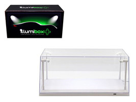 Collectible Display Show Case w LED Lights 1/18 1/24 Models w White Base... - £39.47 GBP