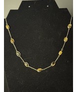 Gold Toned Tigers Eye Necklace With Nine Stones - $27.45 CAD