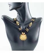 22k KDM Yellow Gold Pendant w/ gold and Black Bead Strands Necklace 20 i... - $55,612.12 MXN