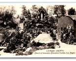 RPPC Lourdes Grotto Church of Immaculate Conception Los Angeles CA Postc... - $24.70