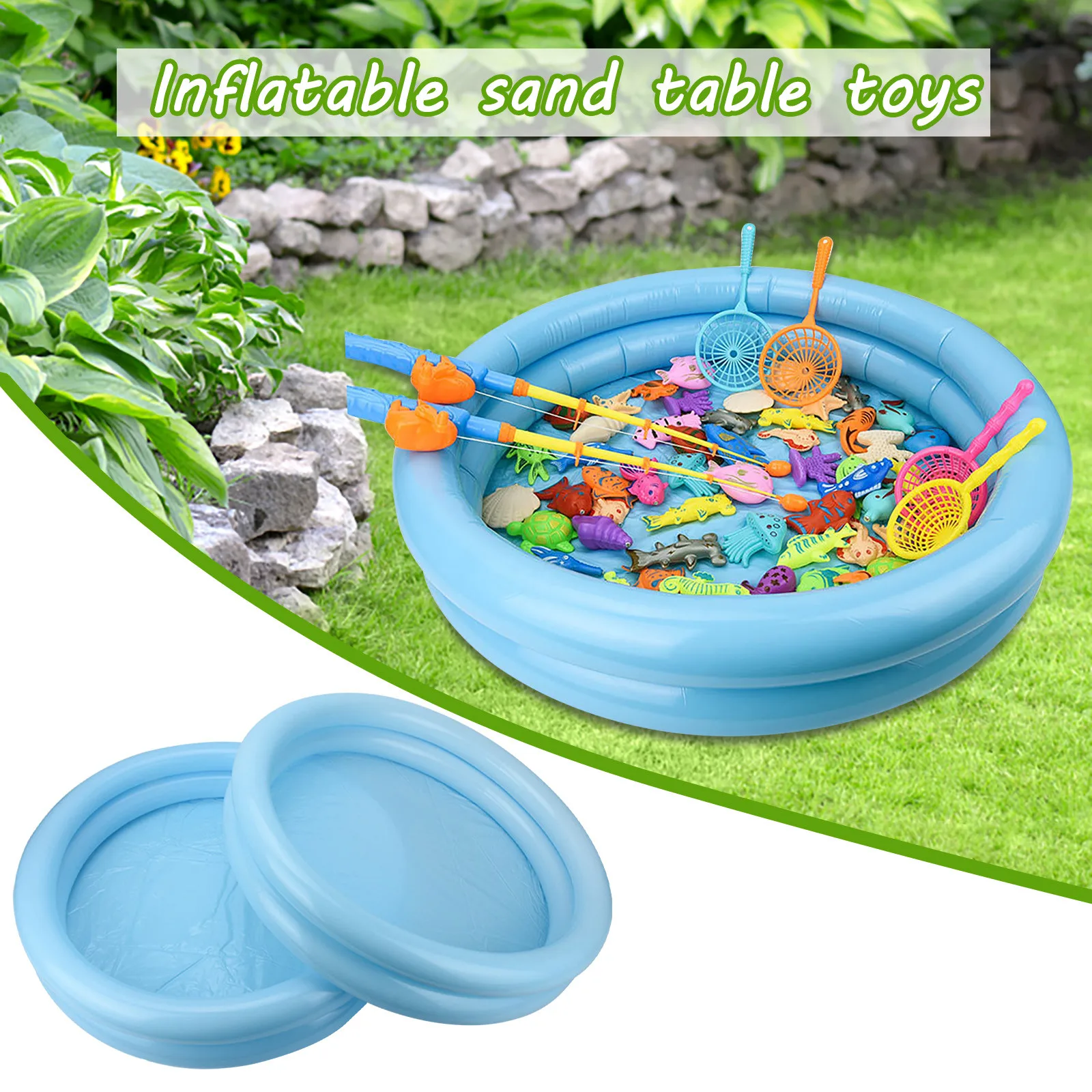 Portable Pvc Inflatable Castle Play Sand Box Sandbox Tray Table Toys For Kids - £11.61 GBP