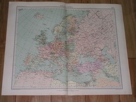 1927 Map Of Europe Poland Lithuania Germany Hungary France Italy Great Britain - £22.34 GBP