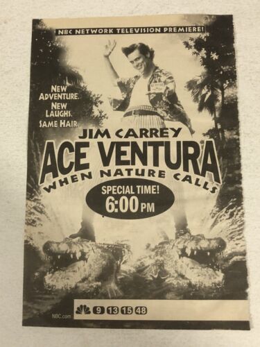 Ace Ventura When Nature Calls Tv Guide Vintage Print Ad Jim Carrey TPA18 - £5.18 GBP