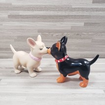 Pacific Giftware Ceramic Magnetic Kissing Chihuahua Dogs Salt &amp; Pepper Shakers - £18.65 GBP