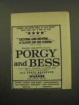 1959 Porgy and Bess Movie Ad - Exciting and moving a classic on the screen - £14.53 GBP