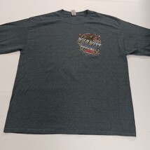 Gildan Ultra Cotton WILD WEST SHOOTOUT Mens Green Graphic T-Shirt Long Sleeve XL image 13