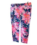 NWT Lilly Pulitzer Off Tropic low rise pants size 12 pink neon  cotton b... - $56.29